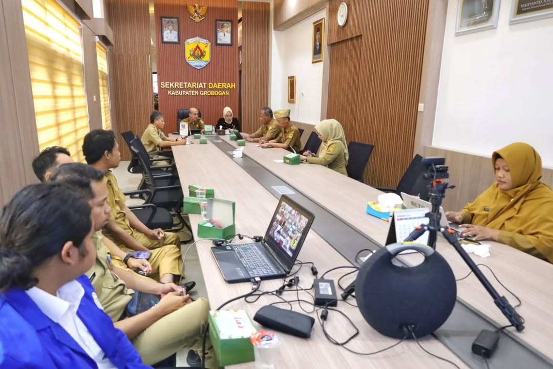 Diskominfo Kabupaten Grobogan Fasilitasi Rapat Nasional Persiapan Pelantikan Kepala Daerah Secara Virtual