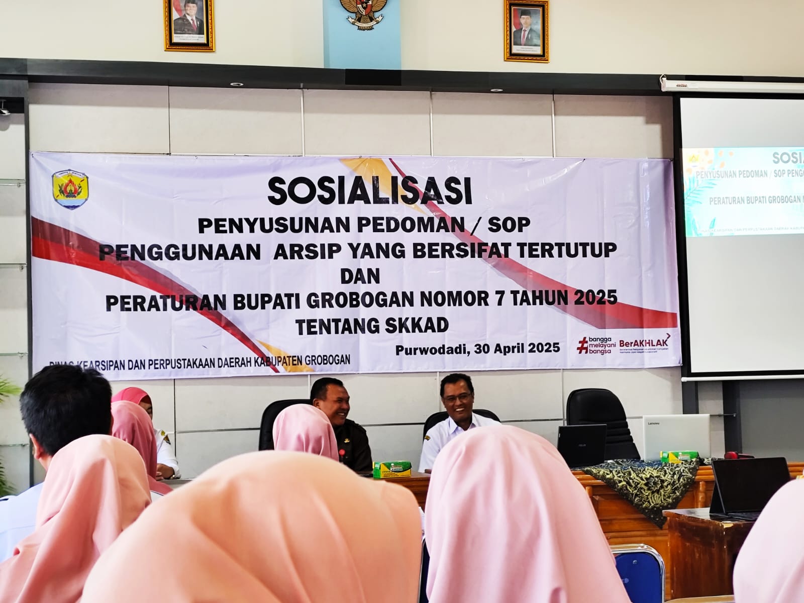 Sosialisasi Penyusunan Pedoman / SOP Penggunaan Arsip Yang Bersifat Tertutup dan Peraturan Bupati Grobogan Nomor 7 Tahun 2025 Tentang SKKAD
